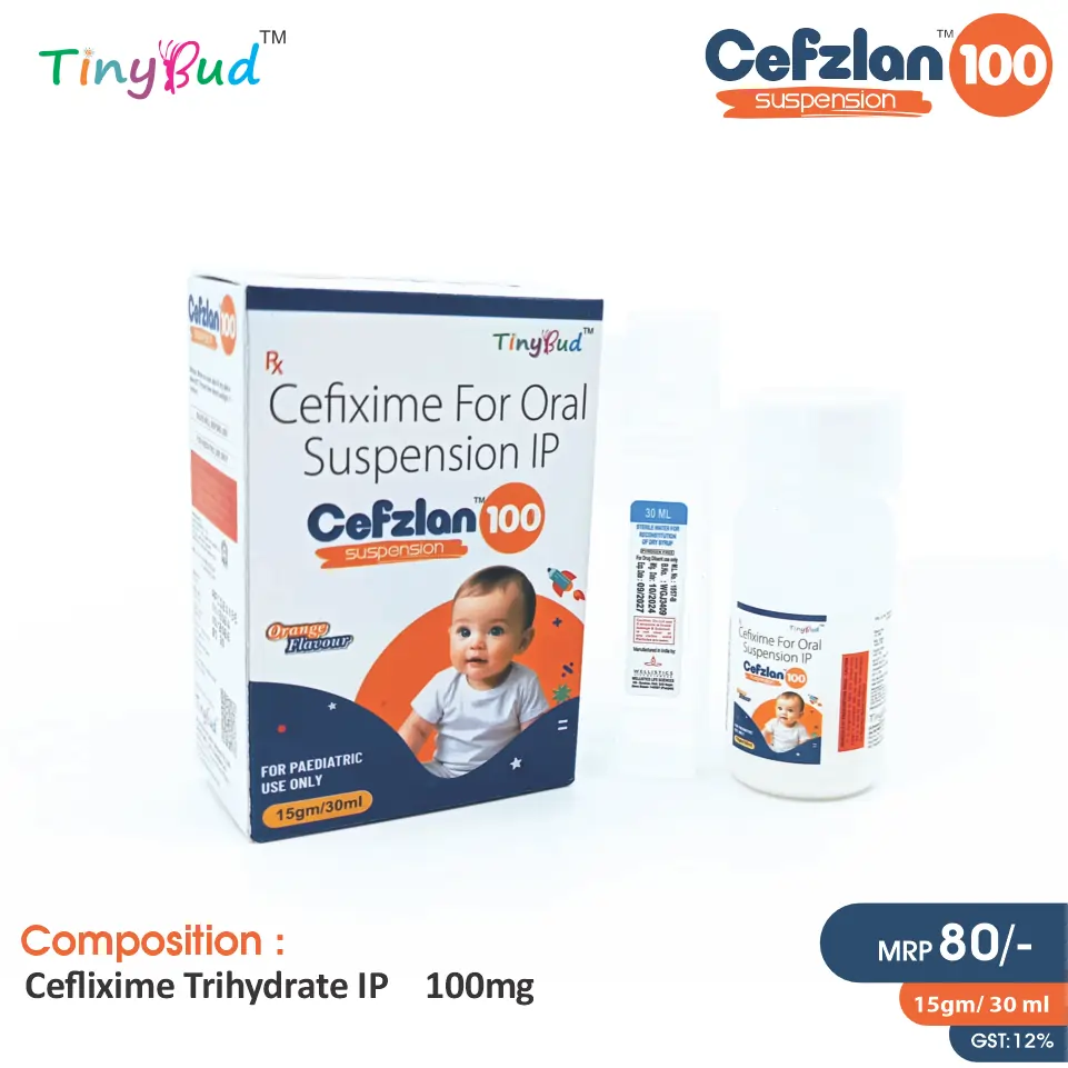 Cefixime 100mg/5ml Dry Syrup at Best Price in PCD Pharma Franchise for Antibiotics & Bacterial Infections.